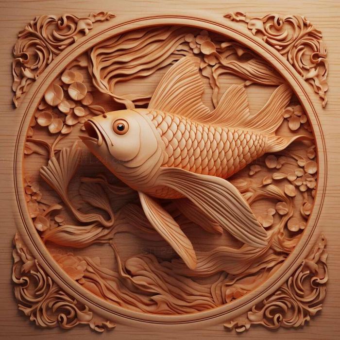 Nature and animals (Goldfish fish 4, NATURE_5376) 3D models for cnc